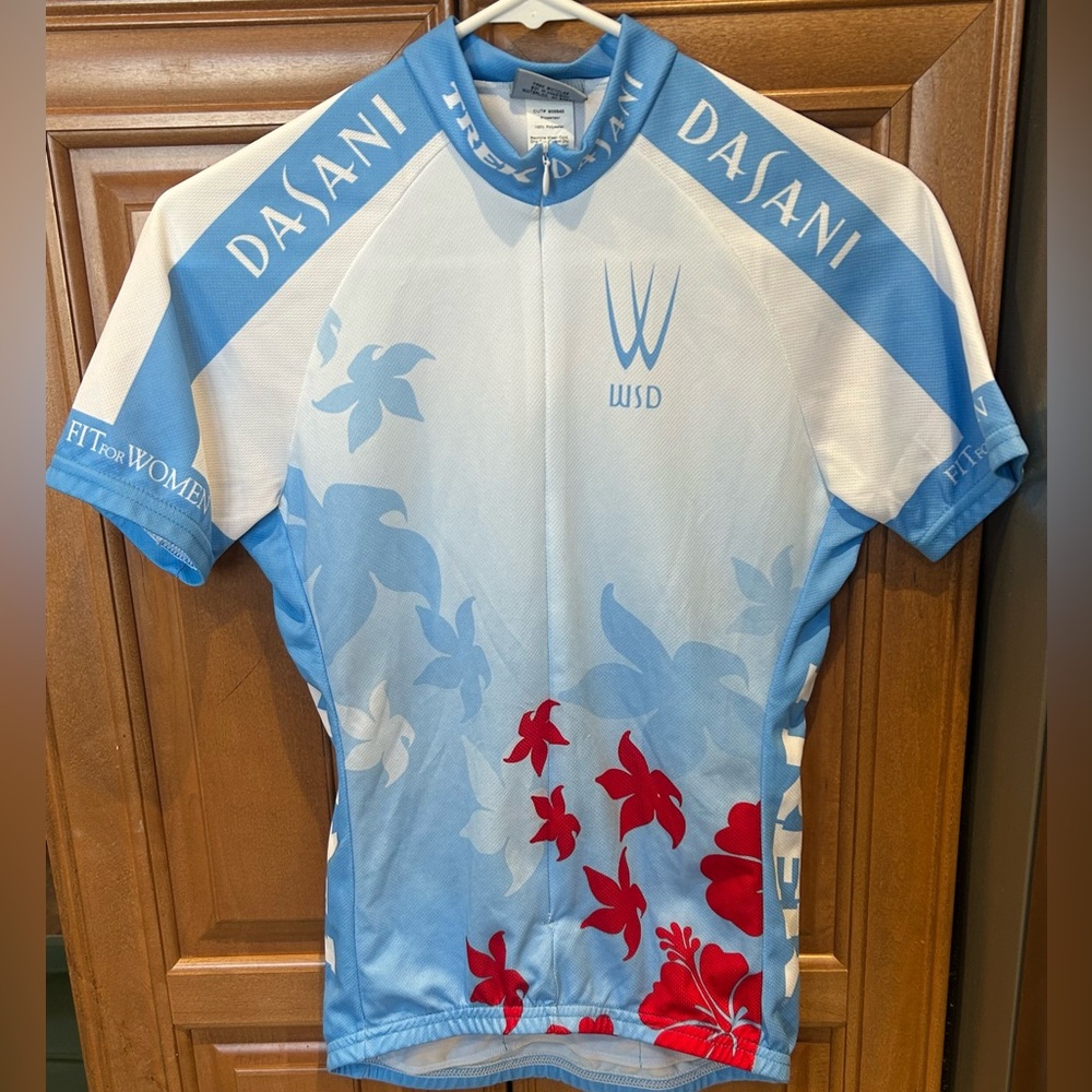 Trek Women’s Small Cycling Jersey Prosensor Full Zip Blue Floral